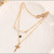 European and American Foreign Trade Trendy Grace Multi-Layer Metal Cross Inverted 8 Clavicle Chain Bead Necklace Wholesale