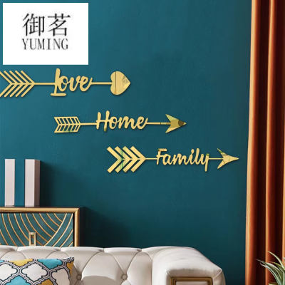 New 3D Hollow Arrow Guidepost Acrylic Mirror Sticker Bedroom Living Room Wall Self-Adhesive Decorative Wall Sticker