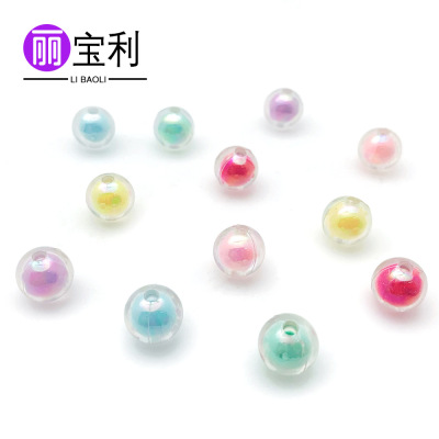 Manufacturer 10mmab Plating Color Inner Color round Beads Middle Beads DIY Handmade Candy Color Beaded Jewelry Accessories