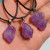Lavender Amethyst Rock Pendant Tooth Crystal Family Purple Vug with Shape Necklace Crystal Pendant Foreign Trade
