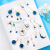 Japanese Style Fresh Blue Star and Moon Earrings Asymmetric All-Match Planet Geometric round Ear Hook Long Earrings