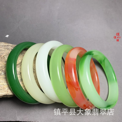 Factory Wholesale Glass High Imitation Jade Bracelet Synthetic Material Imitation Jade Agate Hetian Jade Pendant Jade Gift