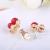 European and American Foreign Trade Ornament Diamond Cherry Earrings Ear Clip Korean Fashion Earrings Wholesale