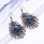 Wish Amazon Foreign Trade Hot Sale Factory Direct Sales Fashion and Fully-Jewelled Shining Peacock Feather Rhinestone Earrings Wholesale