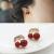 European and American Foreign Trade Ornament Diamond Cherry Earrings Ear Clip Korean Fashion Earrings Wholesale