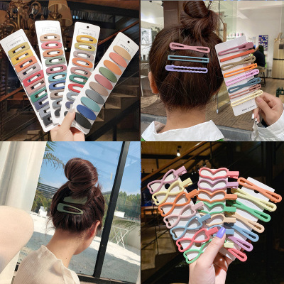 Barrettes Korean Simple BB Clip Top Clip Side Clip Word Fringe Clip Headdress Back Head Macaron Girl 'S Hair Hoop