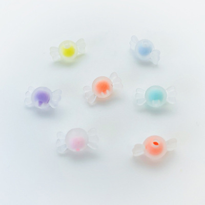 Frosted Inner Color Small Candy 9 * 17mm Colorful Acrylic Beads Children's DIY Bracelet Necklace