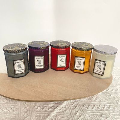 Embossed Glass Fragrance Free Handmade Candle Wedding Gift Home Decoration Aromatherapy Candle