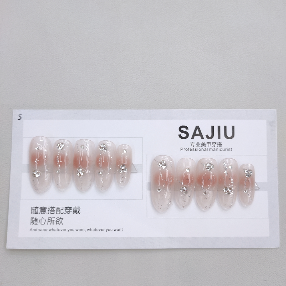 新款手工穿戴甲美甲ins风高级穿戴成品高级感中长款可重复佩戴