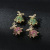 Heavy Industry Micro-Inlaid Colorful Zircon Stud Earrings for Women Sterling Silver Needle High-Grade Bow Ear Rings Exquisite Light Luxury Earrings