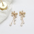 2022 New Trendy Elegant Stud Earrings for Women Sterling Silver Needle Tassel Pearl Earrings to Make round Face Thin-Looked Bow Eardrops