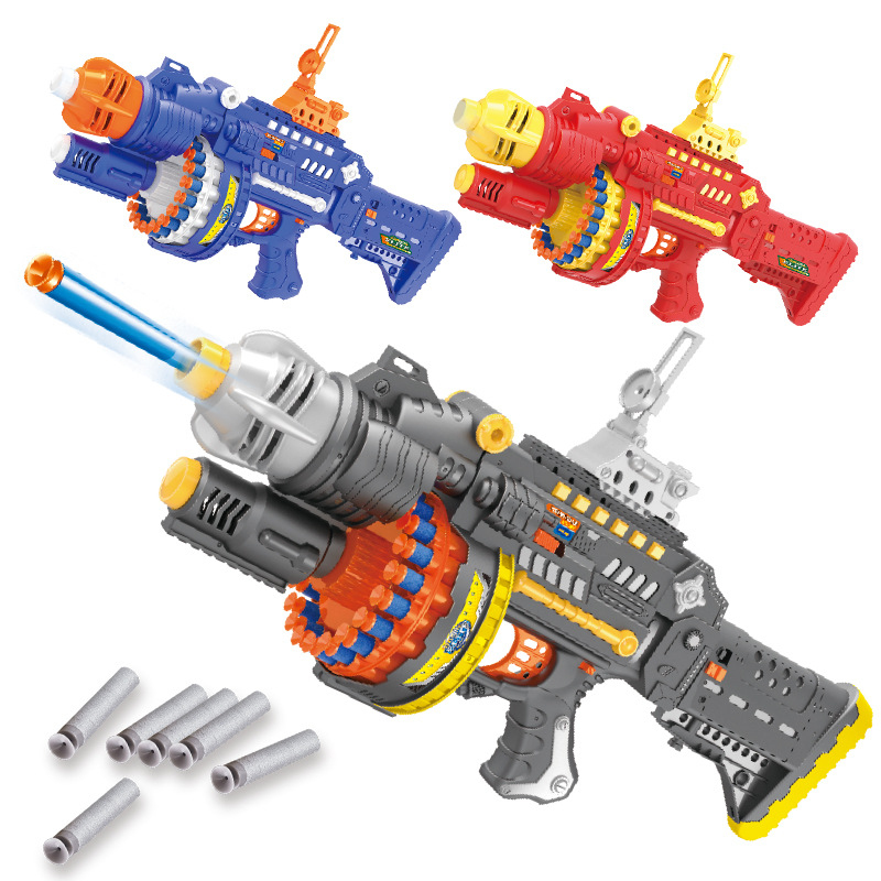 跨境热卖电动转轮软弹枪EVA海绵弹通用NERF男孩玩具