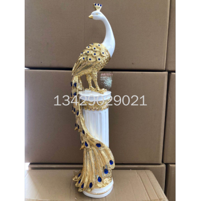 Peacock Decoration Resin Electroplating Soft Outfit Crafts Gift Gift Entrance Office TV Stand