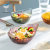 Creative Ins Style Golden Edge Water Drop Glass Plate Household Hammer Pattern Dessert Fruit Salad Bowl Plate Tableware