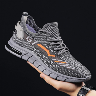 Flying Woven Sports Men's Shoes Spring and Summer Breathable Casual Shoes 2022 New Trendy Mesh Coconut Shoes Men's Running Shoes