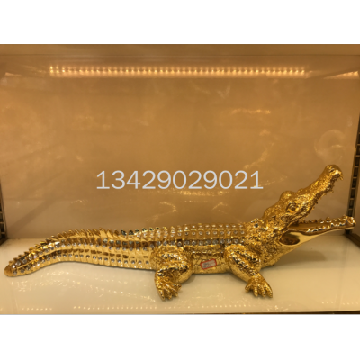 Crocodile Decoration Resin Electroplating Soft Outfit Crafts Gift Gift Entrance Office TV Stand