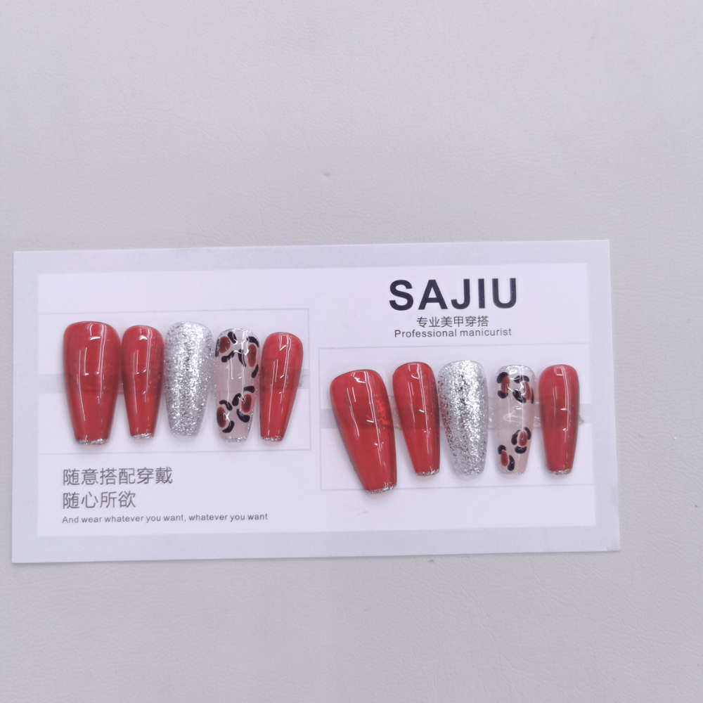 新款手工穿戴甲美甲ins风高级穿戴成品高级感中长款可重复佩戴