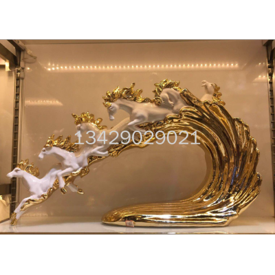 Horse Ornament Resin Electroplating Soft Outfit Crafts Gift Gift Entrance Office TV Stand