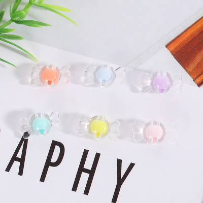 Factory Direct Sales DIY Handmade Material 16mm Transparent Inner Color Candy Acrylic Mobile Phone Charm Ornament Accessories