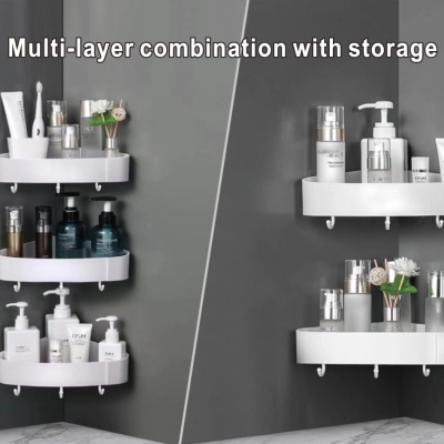 Y97-Storage Multi-Functional Bathroom Combination Set Towel Right Corner Punch-Free Wall-Mounted Storage Rack