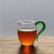 Heat-Resistant Glass Fair Cup Kung Fu Tea Set Tea Pot Thick Color Handle Gentiana Fair Mug Tea Pitcher Glass Transparent