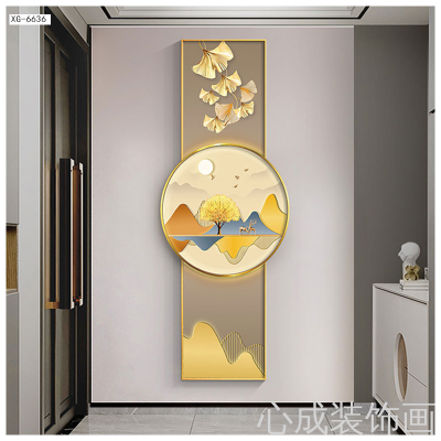 Special-Shaped Hallway Corridor and Aisle Paintings Wallpaper Aluminum Alloy Diamond Baked Porcelain Abstract Painting Modern Light Luxury Decorative Painting