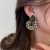 New Acrylic Geometric Color Matching Plaid Earrings Korean High Sense Niche Personality Fashion Sterling Silver Needle Earrings