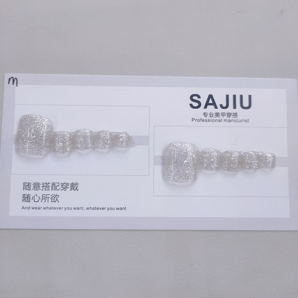 新款手工穿戴甲美甲ins风高级穿戴成品高级感脚美甲可重复佩戴