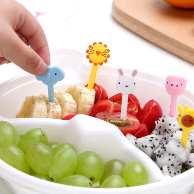 Creative KT Miqi Fruit Fork Cute Mini Convenient Fork Animal Park Children Fruit Fork Bento Decorative Pick