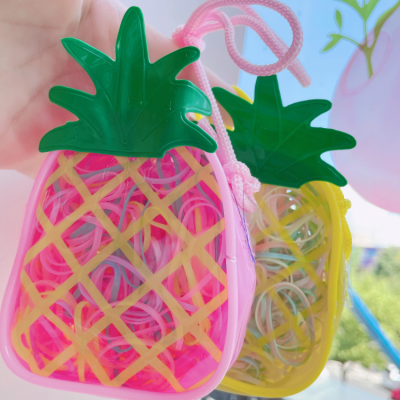 Children 'S Disposable Rubber Band Small Bag Fruit Color Zipper Bag Strong Pull Continuous Rubber Band