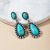 European and American Retro Fashion Green Turquoise Stud Earrings Bohemian Style Socialite Temperamental Earrings Crack Turquoise Exaggerated Earrings