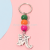 Zinc Alloy English Colorful Beads Letter Keychain