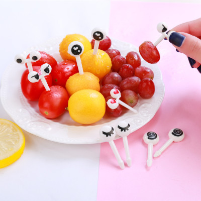 Guyi Supply Factory Direct Sales Cute Eyes Convenient Fork Mini Fruit Fork Cartoon Children Fruit Toothpick