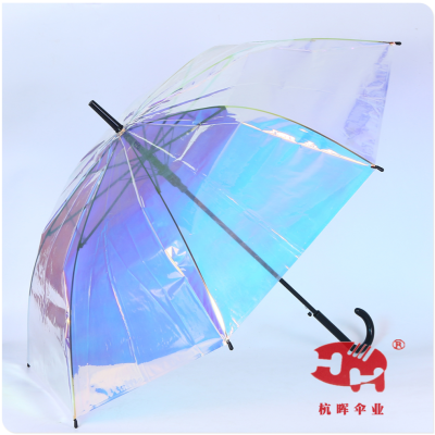 2022 New Arrival Hot Sale Japanese Colorful Romantic Dreamy Rainbow Aurora Umbrella Transparent Long Handle Umbrella Internet Sensation Umbrella