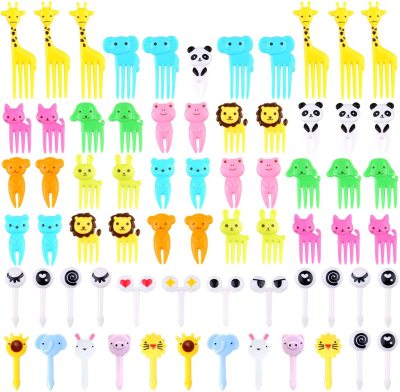 Guyi Cartoon Fruit Fork Creative Children's Animal Cute Plastic Fruit Fork Set Convenient Fork