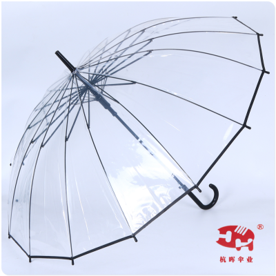 Umbrella Customized Advertising Umbrella Wholesale Women 'S Long Handle Transparent Thickened Internet Famous Photo Taking Japanese Children 'S White Props