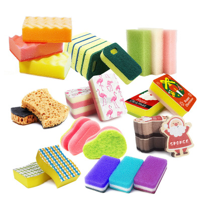 Factory Customized High Density Spong Mop Kitchen Cleaning Sponge Block Non-Woven Printing Dish-Washing Sponge Scouring Pad