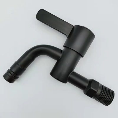 Factory Wholesale Stainless Steel Black Washing Machine Quick Opening Faucet Home Balcony 4 Points Single Cold Quick Opening Faucet