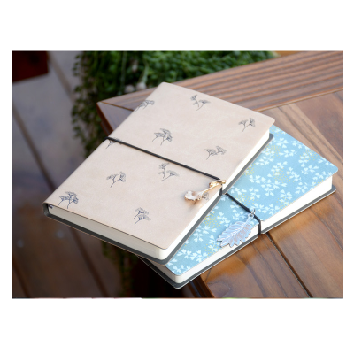 Vintage PU Flower Notepad Blank Notebook Hand Book Diary Plain Journal