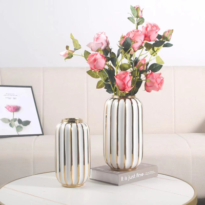 Popular Electroplating Ceramic Vase Wedding Hotel Living Room Decoration Crafts Wholesale