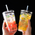 LWS Glass Straw Cup Ins Children Milk Water Glass Online Influencer Cute Juice Breakfast Cup