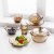 LWS European-Style Brown Glass Bowl Set Double-Ear Bowl Rice and Soup Bowl Instant Noodle Bowl Salad Bowl