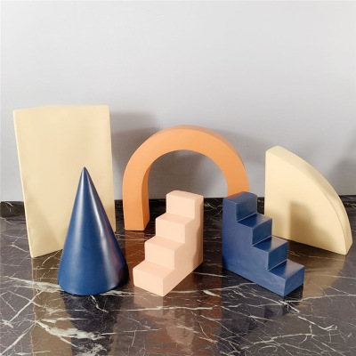 Modern Minimalist Geometric Three-Dimensional Creativity Model Decoration Home Sample Room Living Room Showcase Decoration Resin Decoration