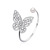 Cross-Border Hot Sale Temperament Wild Hollow Zircon Butterfly Bracelet Exaggerated Pearl Crystal Open Adjustable Bracelet
