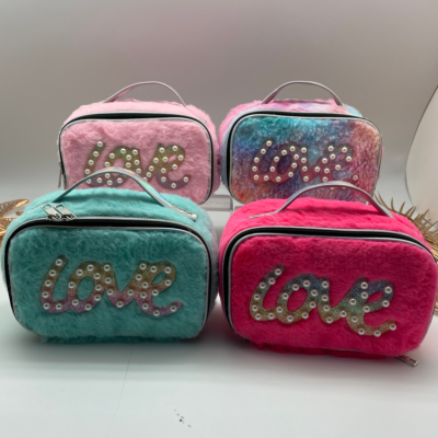 Plush Cubic Bag Cosmetic Bag Storage Bag Clutch Skin Care Products Cosmetic Bag