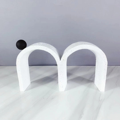 Modern Simple European Geometric M-Shaped Letter Ornaments Paperweight Model House Sales Office Soft Ornaments