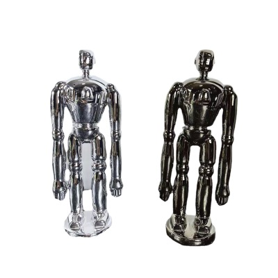 Modern Minimalist Electroplated Silver Gun Color Robot Fashion Decoration Model Room Indoor Soft Decoration Furnishings