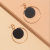 Korean Style Simple Black Circle Pendant round Iron Hoop Hollow Circle Earrings