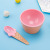 Ice Cream Bowl with Spoon Kit Slim Crystal Mud Mixing Bowl Girl Heart Cute Material Container Drop-Resistant