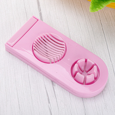 Double-Headed Plastic Two-in-One Egg Slicer Kitchen Practical Multifunctional Egg Cutter Dual-Use Fancy Split